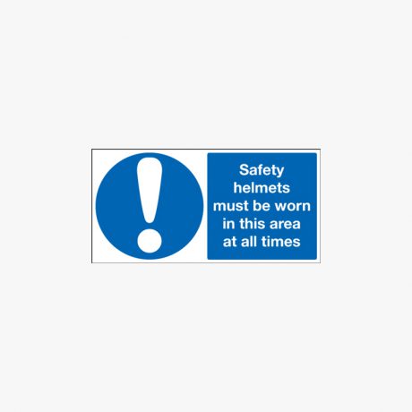 Safety Helmets Must Be Worn In This Area Self Adhesive Plastic 600x450mm Signs