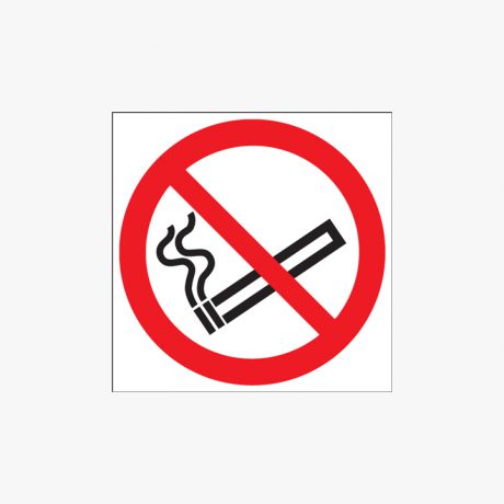 Self Adhesive Plastic 100mm Dia No Smoking (Symbol) Signs
