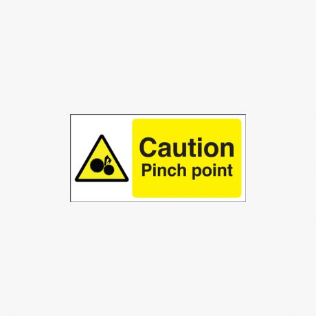 Self Adhesive Plastic 100x200mm Caution Pinch Point Signs