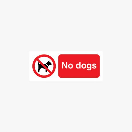 Self Adhesive 100x250mm No Dogs Signs