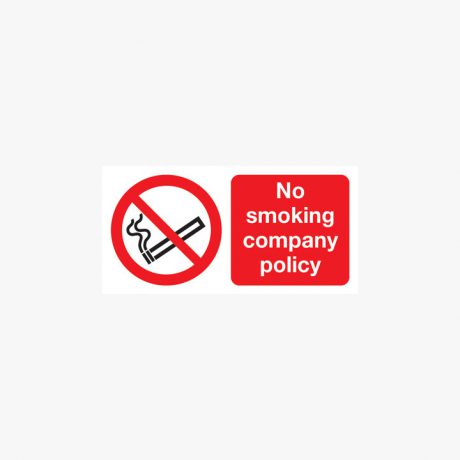 Self Adhesive Plastic 150x300mm No Smoking Company Policy Signs