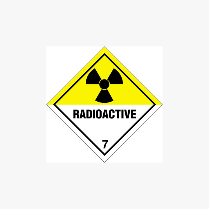 Self Adhesive 200x200mm Radioactive 7 S/A Signs Safety Sign UK