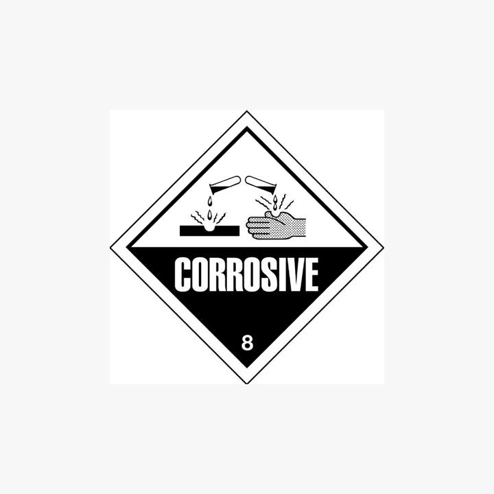 Self Adhesive 300x300mm Corrosive 8-Ob Signs