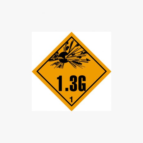 Self Adhesive 250x250mm Explosive 1.3G Signs