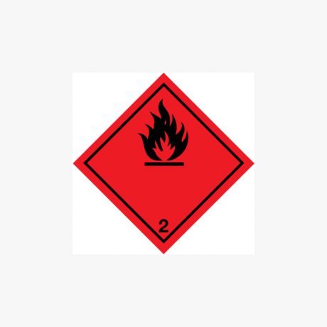 Self Adhesive 300x300mm Flammable Gas 2 (No Text) Hazard Signs