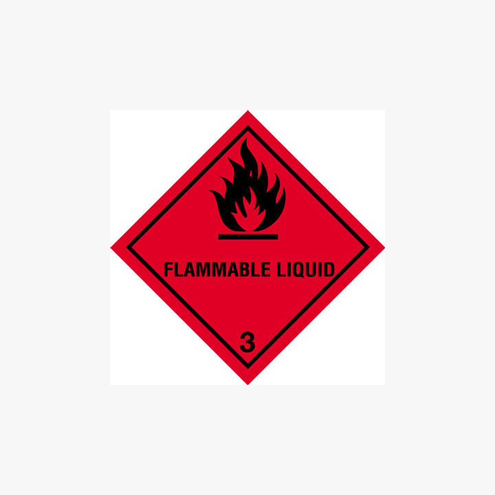 Self Adhesive 300x300mm Flammable Liquid 3 Signs Safety Sign UK
