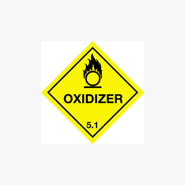 Self Adhesive 300x300mm Oxidizer 5.1 Signs