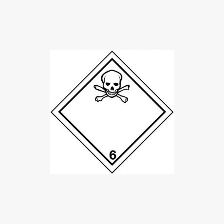 Self Adhesive 250x250mm Toxic Substances 6 Symbol Only Signs