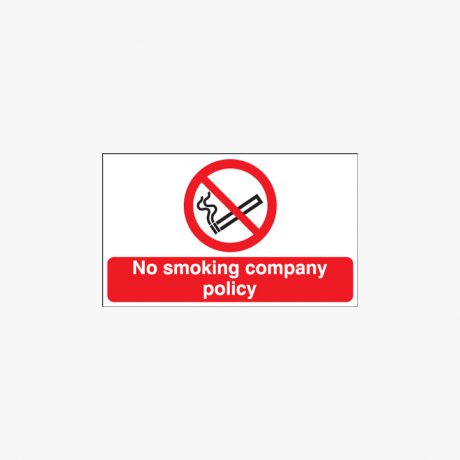 Self Adhesive Plastic 300x500mm No Smoking Company Policy Signs