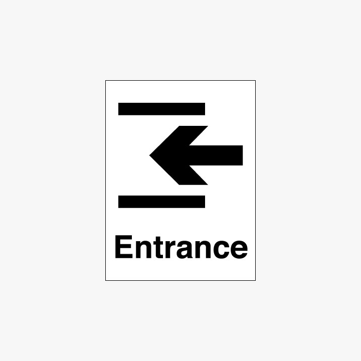 Plastic 400x300mm Entrance & Arrow Left Signs