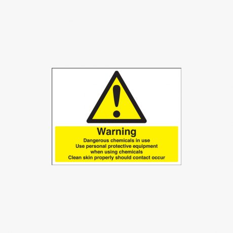 Self Adhesive Plastic 450x600mm Warning Dangerous Chemicals In Signs