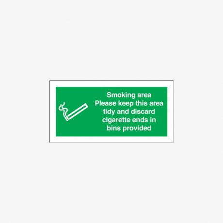 Self Adhesive Plastic 150x300mm Smoking Area Please Keep This Signs