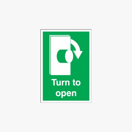 Turn To Open Clockwise Self Adhesive Plastic A1 Signs