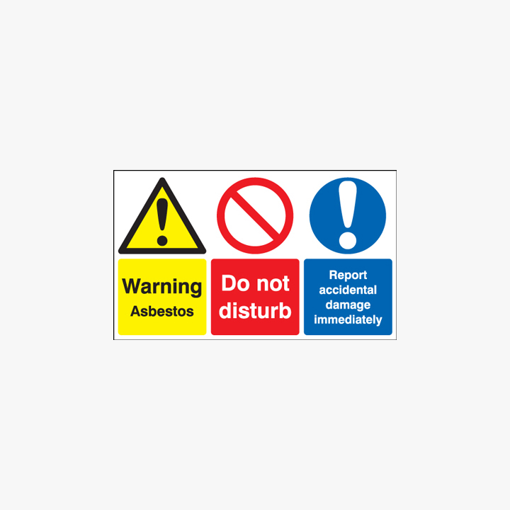 300x500mm Warning Asbestos Do Not Disturb Self Adhesive Plastic Signs