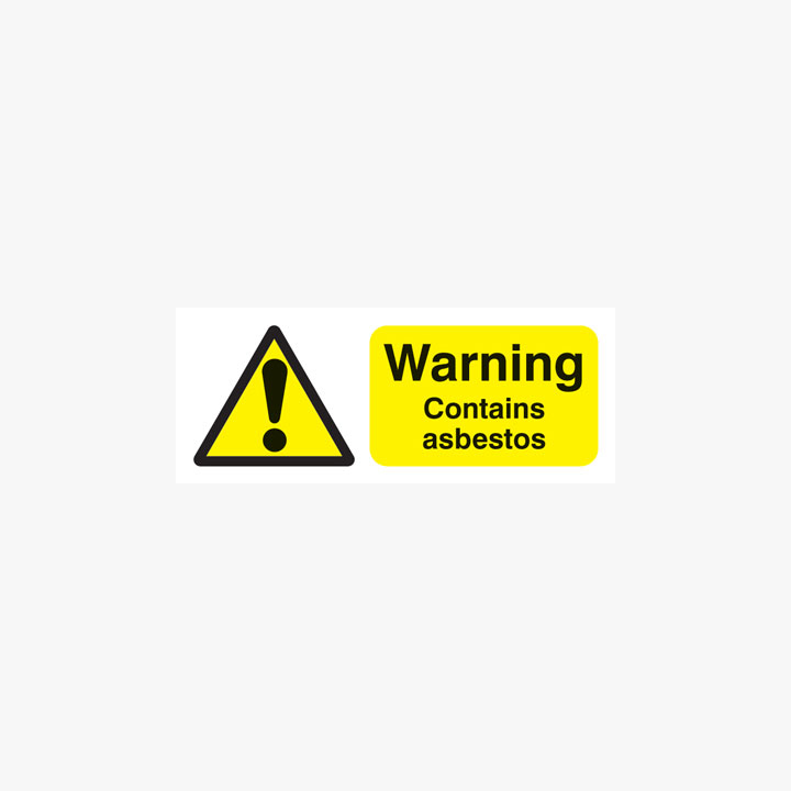 Warning Contains Asbestos Plastic Signs 250 mm x 100 mm