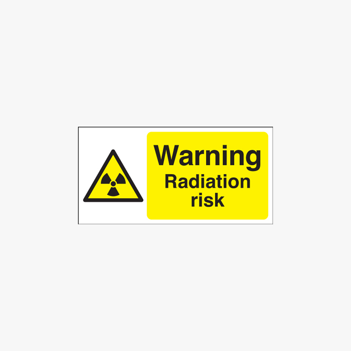 Warning Radiation Risk Self Adhesive Signs 200 mm x 100 mm Safety Sign UK