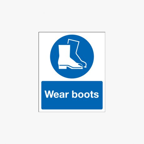 Wear Boots Plastic 500x300mm Plastic Signs