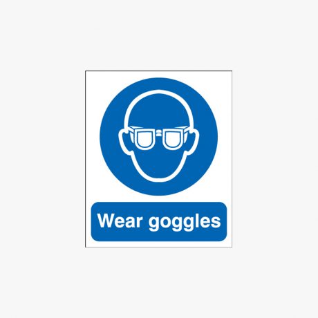 Wear Goggles Plastic 400x300mm Signs