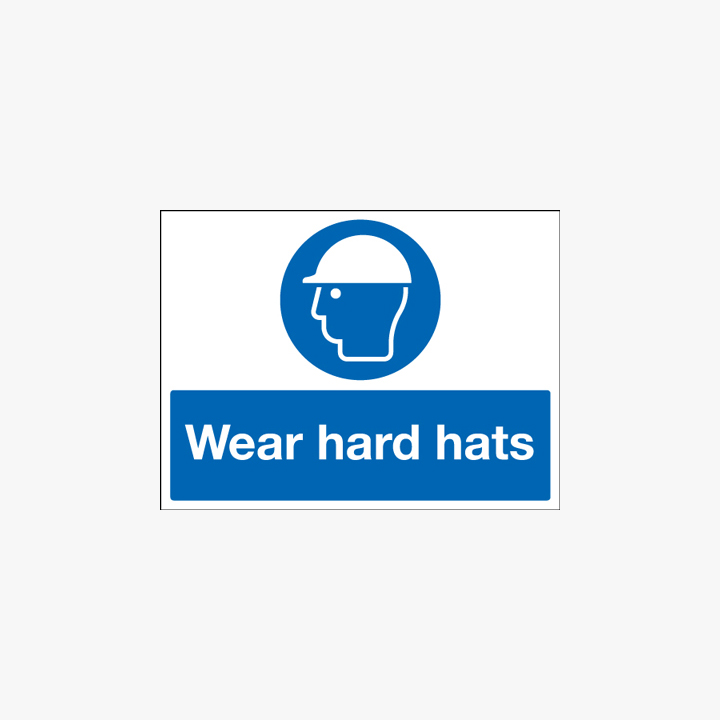 Wear Hard Hats Plastic 600x450mm Signs Safety Sign UK