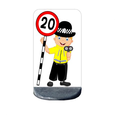 Road safety school 200 mph sign Police lady