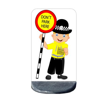 Road safety school no parking sign Police lady