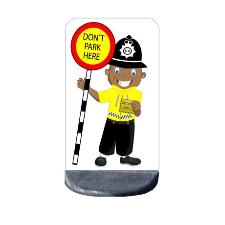 Road safety school no parking sign Police man
